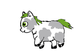 Size: 730x533 | Tagged: safe, artist:waggytail, fluffy pony, fluffy pony original art, pinto fluffy, solo