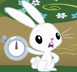 Size: 415x390 | Tagged: safe, angel bunny, g4, animated, clock, male, solo, stopwatch, watch
