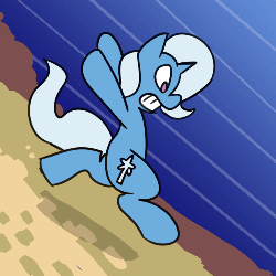 Size: 1000x1000 | Tagged: safe, artist:fauxsquared, trixie, pony, g4, animated, bipedal, dumb running ponies, female, running, solo