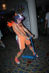 Size: 640x960 | Tagged: artist needed, source needed, safe, scootaloo, human, g4, breasts, busty scootaloo, convention, cosplay, dragon con, female, helmet, irl, irl human, photo, riding, scooter, solo