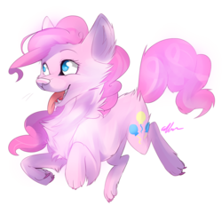 Size: 1181x1181 | Tagged: safe, artist:affanita, pinkie pie, wolf, g4, cute, diapinkes, female, pinkie wolf, simple background, snoozy sour, solo, species swap, transparent background