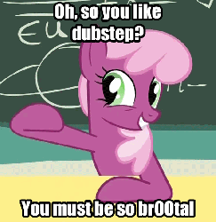 Size: 543x557 | Tagged: safe, cheerilee, g4, animated, br00tal, dubstep, female, image macro, solo