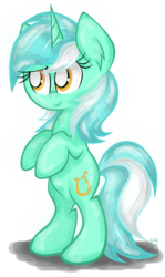 Size: 595x1000 | Tagged: safe, artist:kristysk, lyra heartstrings, pony, unicorn, g4, bipedal, female, mare, simple background, solo, transparent background