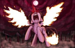 Size: 1236x800 | Tagged: safe, artist:ladyanidraws, twilight sparkle, alicorn, pony, g4, angry, female, fire, mare, on fire, rage, solo, sparkles, twilight sparkle (alicorn)