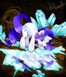 Size: 1700x1987 | Tagged: safe, artist:agenthisui, rarity, g4, crystal, female, reflection, solo