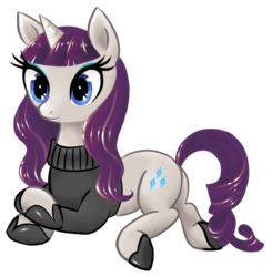 Size: 642x656 | Tagged: safe, artist:daiz0, rarity, g4, alternate hairstyle, clothes, female, solo, sweater
