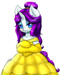 Size: 1059x1289 | Tagged: safe, artist:fatcakes, rarity, pony, g4, beauty and the beast, belle, bipedal, clothes, crossover, disney, disney princess, dress, female, simple background, smiling, solo, transparent background
