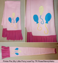 Size: 2000x2174 | Tagged: safe, artist:mandyneko, pinkie pie, g4, clothes, craft, cutie mark, scarf