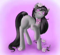 Size: 700x650 | Tagged: safe, artist:spectralpony, octavia melody, g4, female, flower, solo