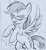 Size: 782x850 | Tagged: safe, artist:14-bis, rainbow dash, g4, female, monochrome, sketch, solo, sunglasses