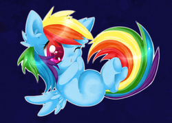 Size: 900x643 | Tagged: safe, artist:lulu-fly, rainbow dash, g4, chibi, female, solo