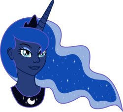 Size: 6939x6302 | Tagged: safe, artist:xfouxx, princess luna, human, g4, absurd resolution, bust, female, humanized, pony coloring, simple background, smiling, solo, transparent background, vector