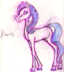 Size: 841x951 | Tagged: safe, artist:crusadervx, rarity, earth pony, pony, g4, female, race swap, realistic, solo, traditional art