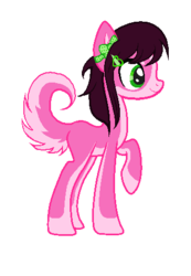 Size: 334x482 | Tagged: safe, artist:dealtdespair, oc, oc only, augmented tail, bow, hairclip, solo
