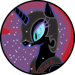 Size: 1200x1200 | Tagged: safe, artist:rob barba, nightmare moon, g4, armor, female, latin, portrait, recolor, solo, translation request