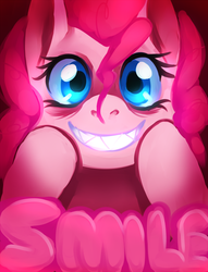 Size: 763x1000 | Tagged: safe, artist:glyon, pinkie pie, smile hd, g4, female, sharp teeth, solo