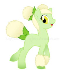 Size: 400x450 | Tagged: safe, artist:twisted-severity, oc, oc only, earth pony, original species, pony, augmented tail, blank flank, dandelion, solo