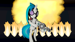 Size: 1920x1080 | Tagged: safe, dj pon-3, vinyl scratch, pony, g4, 3d, bipedal, dubstep gun, female, saints row, saints row iv, solo