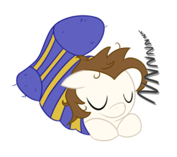 Size: 968x862 | Tagged: safe, artist:hip-indeed, pony, crossover, hamtaro, ponified, sleeping, snoozer, sock, solo