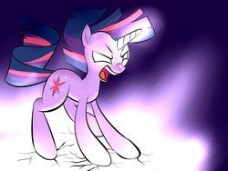 Size: 1280x960 | Tagged: safe, artist:malwinters, twilight sparkle, g4, angry, female, magic, newbie artist training grounds, solo