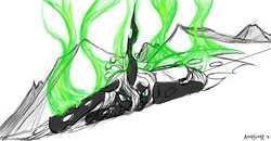 Size: 7500x3900 | Tagged: safe, artist:arkhivezstudios, queen chrysalis, changeling, changeling queen, g4, female, solo