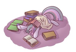 Size: 1200x820 | Tagged: safe, artist:gachucho, twilight sparkle, g4, blanket, book, female, morning ponies, solo, tired