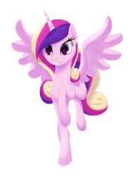 Size: 2894x3796 | Tagged: safe, artist:zombie-burrito, princess cadance, alicorn, pony, g4, female, mare, raised hoof, simple background, solo, transparent background