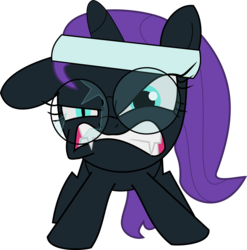 Size: 4000x4050 | Tagged: safe, artist:laczkour, oc, oc only, oc:nyx, angry, broken glasses, ear flick, glasses, imminent death, rage, simple background, solo, white background