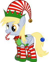 Size: 4693x6000 | Tagged: safe, artist:gray--day, derpy hooves, pegasus, pony, g4, absurd resolution, candy cane, female, hearth's warming, mare, simple background, solo, transparent background, vector