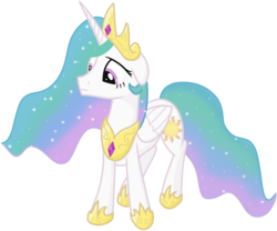 Size: 2880x2400 | Tagged: safe, artist:transparentpony, princess celestia, pony, g4, female, floppy ears, frown, looking down, mare, sad, simple background, solo, transparent background, vector