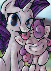 Size: 700x980 | Tagged: safe, artist:zestyoranges, rarity, sweetie belle, g4, sisters