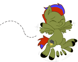Size: 824x651 | Tagged: safe, artist:bronyswagjacob2, oc, oc only, pegasus, pony, colt, flying, male, solo, stormy harold, younger