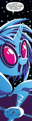 Size: 640x2384 | Tagged: safe, artist:andy price, idw, dj pon-3, vinyl scratch, pony, unicorn, g4, spoiler:comic, electric light orchestra, record, solo, speech bubble, when she speaks
