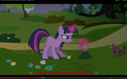 Size: 1280x800 | Tagged: safe, screencap, twilight sparkle, g4, female, magic, meme, solo, youtube, youtube caption