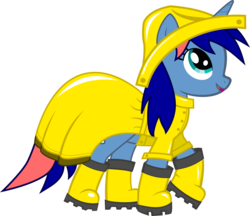 Size: 2000x1729 | Tagged: safe, artist:forgotten-remnant, oc, oc only, oc:ryo, pony, unicorn, boots, clothes, coat, female, mare, rain boots, raincoat, simple background, solo, transparent background, vector