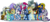 Size: 3285x1432 | Tagged: safe, artist:gray--day, oc, oc only, oc:caspasin42, oc:cereal velocity, oc:digibrony, oc:phoe, alicorn, pony, equestria daily, alicorn oc, banner, calpain, group, sethisto, xyro