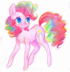 Size: 608x626 | Tagged: safe, artist:nyoncat, pinkie pie, g4, female, smiling, solo, traditional art