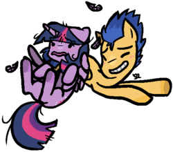 Size: 521x459 | Tagged: safe, artist:xxmentalincxx, flash sentry, twilight sparkle, alicorn, pegasus, pony, g4, crash, cute, female, male, mare, ship:flashlight, shipping, simple background, stallion, transparent background, twilight sparkle (alicorn)