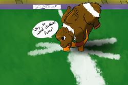 Size: 1000x664 | Tagged: safe, fluffy pony, american football, fluffy pony original art, solo