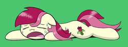 Size: 1110x408 | Tagged: safe, artist:haxorus31, roseluck, g4, female, solo, sweat, tired