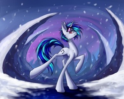 Size: 1280x1024 | Tagged: safe, artist:asimos, dj pon-3, vinyl scratch, g4, female, solo, winter