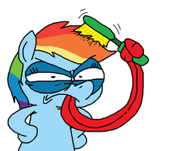 Size: 500x436 | Tagged: safe, artist:jazo123, rainbow dash, g4, brush, female, rainbow dash's mailbag, solo