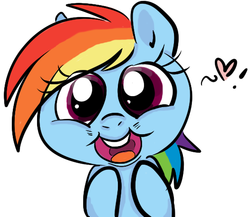 Size: 526x456 | Tagged: safe, artist:php27, rainbow dash, g4, colored, cute, dashabetes, female, happy, heart, solo