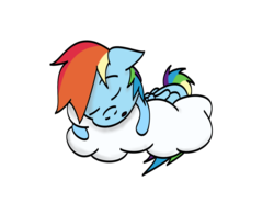 Size: 1439x1125 | Tagged: safe, artist:macm2, rainbow dash, g4, cloud, female, sleeping, solo