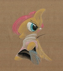 Size: 717x820 | Tagged: safe, artist:getchanoodlewet, fluttershy, g4, clothes, female, solo, traditional art