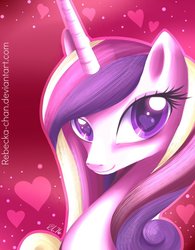 Size: 800x1026 | Tagged: safe, artist:rebecka-chan, princess cadance, g4, female, heart eyes, solo, wingding eyes