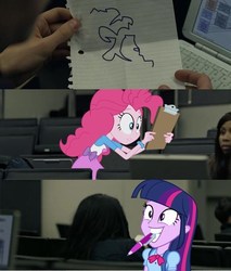 Size: 500x587 | Tagged: safe, edit, pinkie pie, twilight sparkle, equestria girls, g4, equestria girls in real life, meme