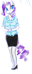 Size: 4000x3000 | Tagged: safe, artist:camaine, rarity, anthro, g4, clothes, female, simple background, sketch, solo, uniform, white background