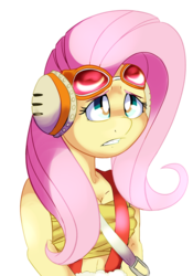Size: 1875x2672 | Tagged: safe, artist:vicse, fluttershy, anthro, g4, female, one piece, solo, usopp
