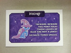 Size: 3264x2448 | Tagged: safe, discord, trixie, zecora, g4, cowboy bebop at his computer, discord card, error, monopoly, photo, troll quote, you had one job
